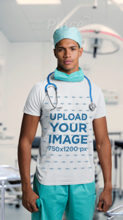 Parallax Video of a Male Nurse Wearing a T-Shirt in a Hospital 2525