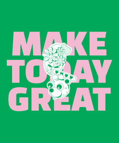 T-Shirt Design Creator with an Uplifting Message and Smiling Cartoons