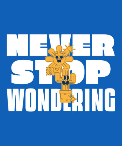 T-Shirt Design Template Featuring Smiling Plants with a Happy Quote