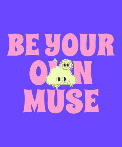 T-Shirt Design Maker Featuring Smiling Graphics and an Optimistic Quote