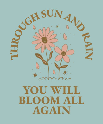 T-Shirt Design Creator Featuring Illustrated Flower Characters