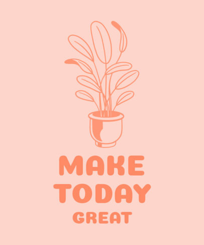 T-Shirt Design Template Featuring a Beautiful Plant in a Pot