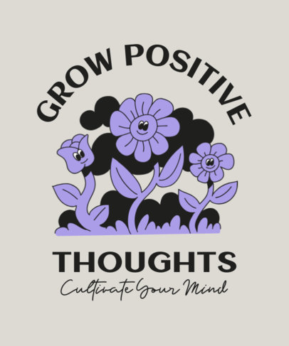 T-Shirt Design Creator with Illustrated Flowers and a Positive Quote
