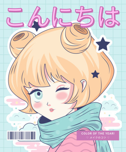 T-Shirt Design Maker Featuring Illustrated Anime Stickers 