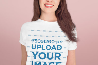 Tee Mockup of a Smiling Woman with Long Hair at a Studio 46147-r-el2