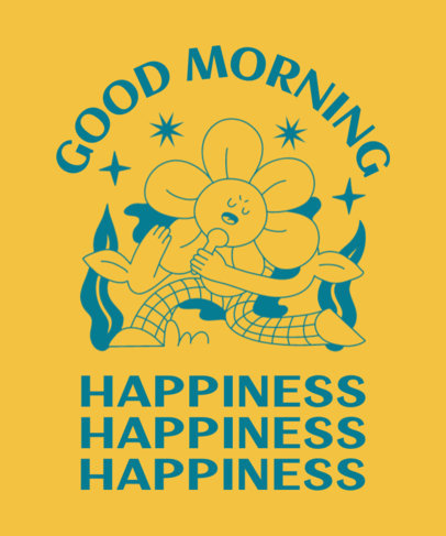 T-Shirt Design Maker Featuring a Happy Flower Singing 3294f