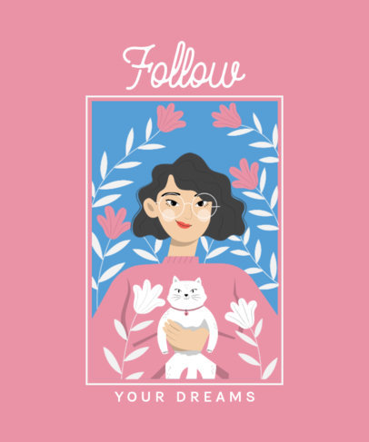 T-Shirt Design Generator Featuring Women Illustrations and Quotes 