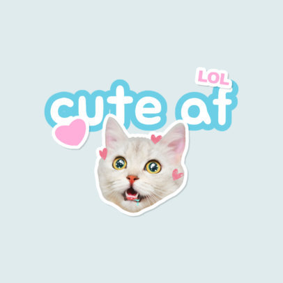 Twitch Emote Logo Maker Featuring Cat Graphics and Stickers 