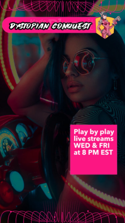 Instagram Story Video Maker for a Gaming Team Featuring Colorful Banners