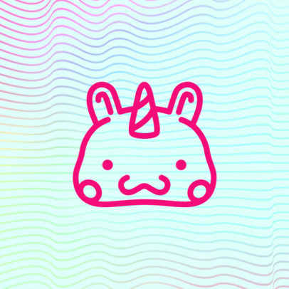 Patreon Profile Picture Design Maker Featuring a Cute Unicorn Graphic 3400c-el1