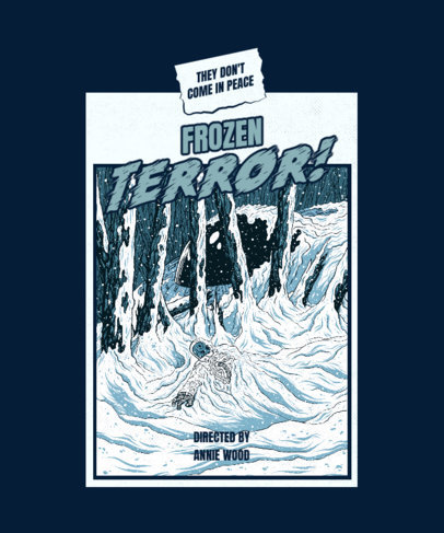 Illustrated T-Shirt Design Creator with a Winter Sci-Fi Scene 3382a-el1