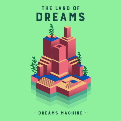 Mixtape Cover Maker for an Alternative Music Album Featuring Isometric Graphics 