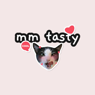 Funny Twitch Emote Logo Generator Featuring a Cat Graphic and Heart Stickers 