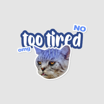 Twitch Emote Logo Template Featuring a Tired Cat Clipart 