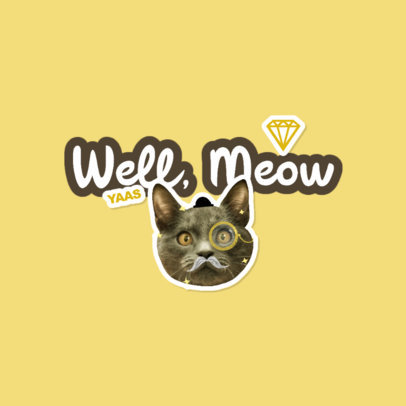 Twitch Emote Logo Maker Featuring a Sticker of a Cat With a Mustache 