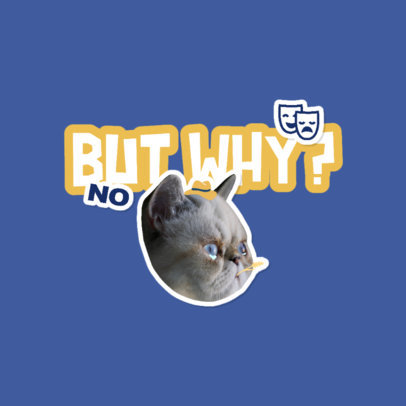 Twitch Emote Logo Generator Featuring a Sad Cat With a Hat 