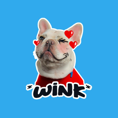 Twitch Emote Logo Generator Featuring a Cute Dog Winking 3981g