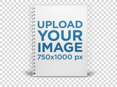 Spiral Notebook Mockup Standing on a Transparent Surface a15060