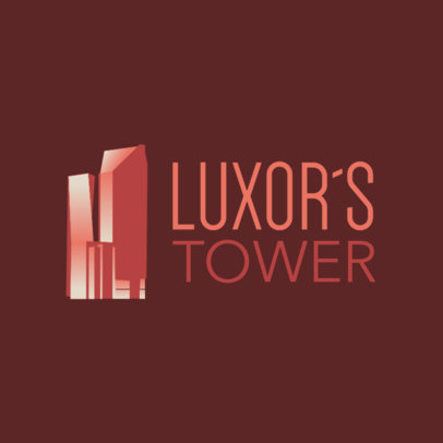 Real Estate Logo Template Featuring a Tall Building Graphic 