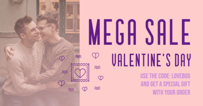 Valentine's Day-Themed Facebook Post Template for a Mega Sale 