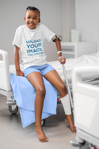T-Shirt Mockup Featuring a Girl in the Hospital 41914-r-el2