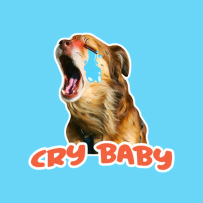Funny Twitch Emote Logo Maker with an Icon of a Dog Crying