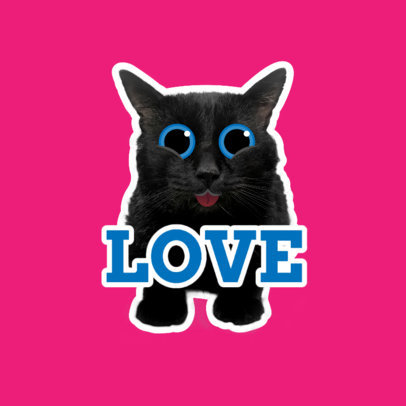 Twitch Emote Logo Template Featuring a Happy Cat Clipart 
