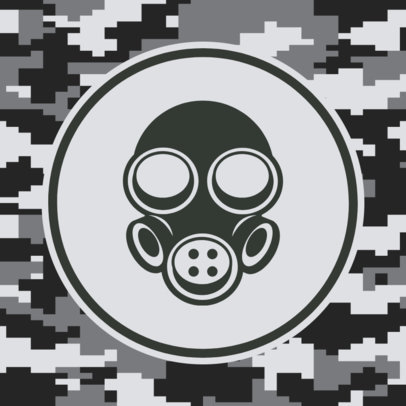 Patreon Profile Picture Maker Featuring a Gas Mask and a Camo Pattern 3384a-el1