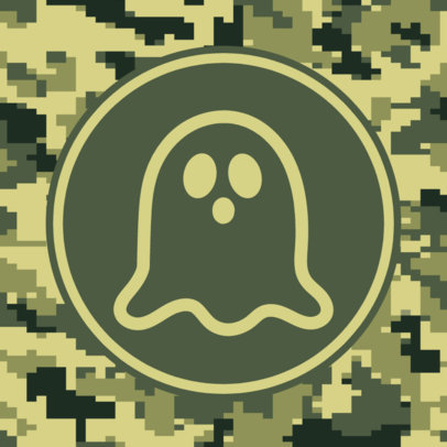 Patreon Profile Picture Creator with a Camouflage Pattern and a Ghost Icon 3384e-el1