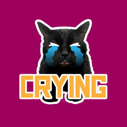 Twitch Emote Logo Maker Featuring a Crying Cat Graphic 