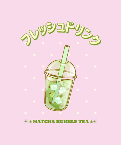 Foodie T-Shirt Design Maker with a Bubble Tea Clipart
