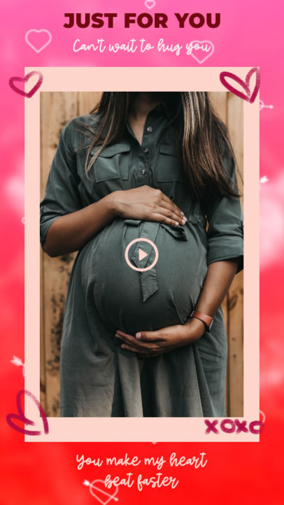 Instagram Story Template for Valentine's Day Featuring a Pregnant Woman 3297f