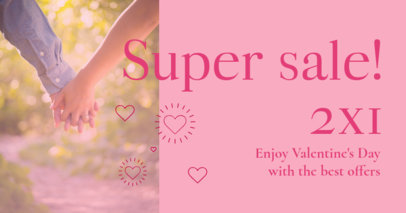 Romantic Facebook Post Maker for a Valentine's Day Super Sale Announcement