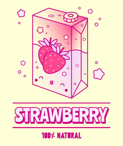 Kawaii Tote Bag Design Template with a Strawberry Juice Box Graphic 3315e
