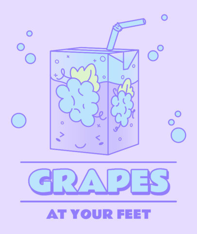 Kawaii Tote Bag Design Creator with a Grape Juice Box Illustration 3315b