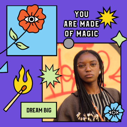 Instagram Post Creator Featuring Semi-Surreal Illustrations