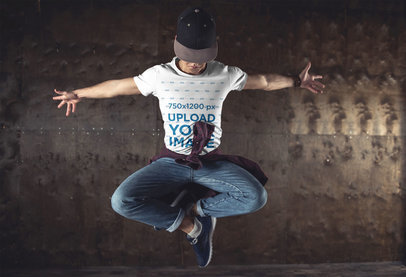 T-Shirt Mockup Featuring a Professional Breakdancer 46569-r-el2