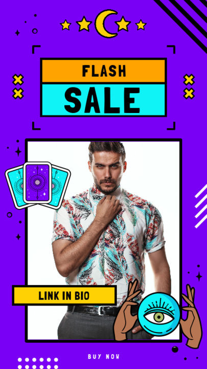 Instagram Story Maker for a Flash Sale Featuring Tarot Graphics