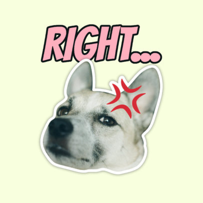 Twitch Emote Logo Template Featuring a Serious Dog Clipart 
