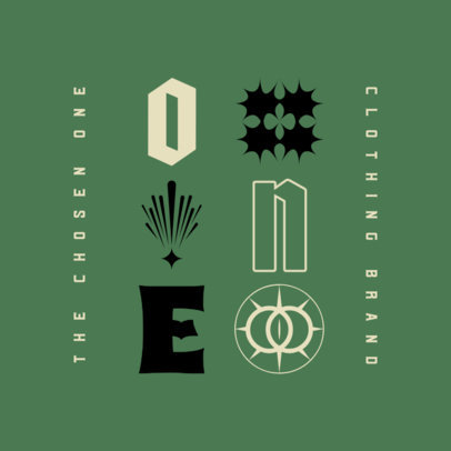 Typography Logo Template for a Modern Clothing Brand Featuring Abstract Icons 