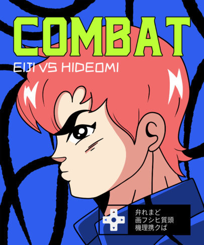 T-Shirt Design Generator with a Graphic of an Action Anime Magazine 3306g