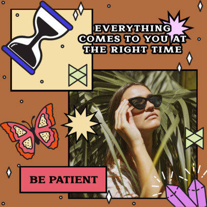 Instagram Post Maker Featuring Flat Diamond and Stars with a Positive Quote 3009b