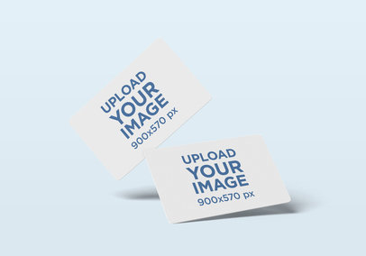 Mockup Featuring Two Credit Cards Against a Solid Color Backdrop 