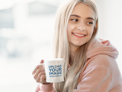 Mockup of a Happy Young Woman Holding an 11 oz Mug 46880-r-el2