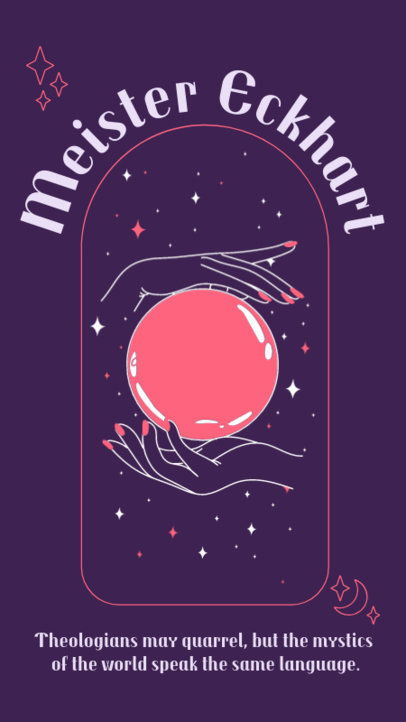 Esoteric Instagram Story Design Maker Featuring a Crystal Ball Illustration 