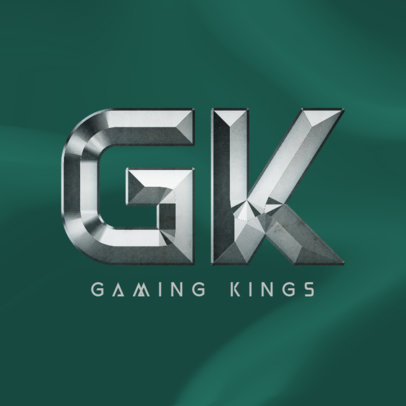 Gaming Logo Template Featuring Big Metallic Letters
