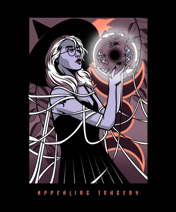 Bewitching T-Shirt Design Template with Arcane Illustrations 