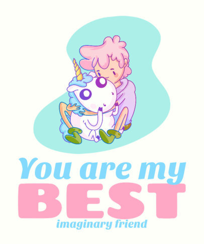 T-Shirt Design Maker Featuring Colorful Unicorn Cartoon Characters 