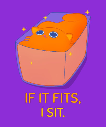 Illustrated T-Shirt Design Generator Featuring a Funny Cat Meme
