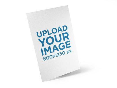 Flyer Template Floating Diagonally over a Solid Surface